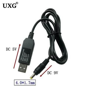 1M USB към DC 4.0 1,7 мм линия за усилване на мощността DC 5V към DC 5V 9V 12V Модул за стъпка нагоре, USB преобразувател, адаптерен кабел 1,7 x 4,0 mm щепсел кабел