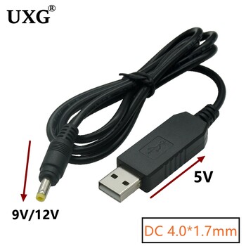 1M USB към DC 4.0 1,7 мм линия за усилване на мощността DC 5V към DC 5V 9V 12V Модул за стъпка нагоре, USB преобразувател, адаптерен кабел 1,7 x 4,0 mm щепсел кабел