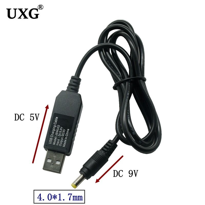 1M USB į DC 4.0 1.7mm galios didinimo linija DC 5V iki 5V 9V 12V Step UP modulis USB keitiklio adapterio laidas 1.7x4.0mm kištukinis laidas