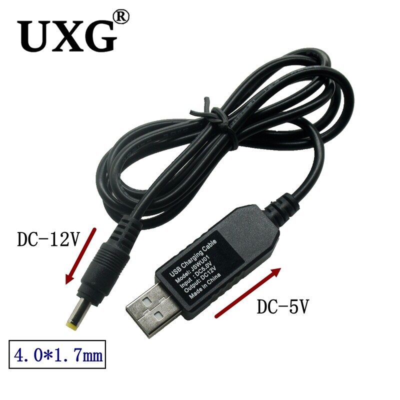 1M USB į DC 4.0 1.7mm galios didinimo linija DC 5V iki 5V 9V 12V Step UP modulis USB keitiklio adapterio laidas 1.7x4.0mm kištukinis laidas