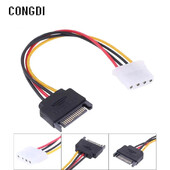 Cablu de alimentare Molex IDE cu 4 pini la 15 pini SATA cablu de prelungire SATA masculin la femel Adaptor de cablu de alimentare pentru hard disk pentru computer
