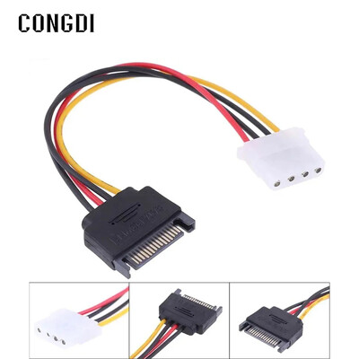 4 kontaktu Molex IDE līdz 15 kontaktu SATA barošanas kabeļa vīrišķā daļa SATA pagarinātāja vada cietā diska diska barošanas kabeļa adapteris datoram
