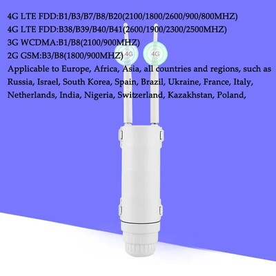 KuWFi 4G Outdoor WIFI Router 150Mbps Αδιάβροχος δρομολογητής κάρτας SIM 4G ευρείας εμβέλειας Ασύρματο Hotspot Internet Υποστήριξη Wifi 64 Χρήστες