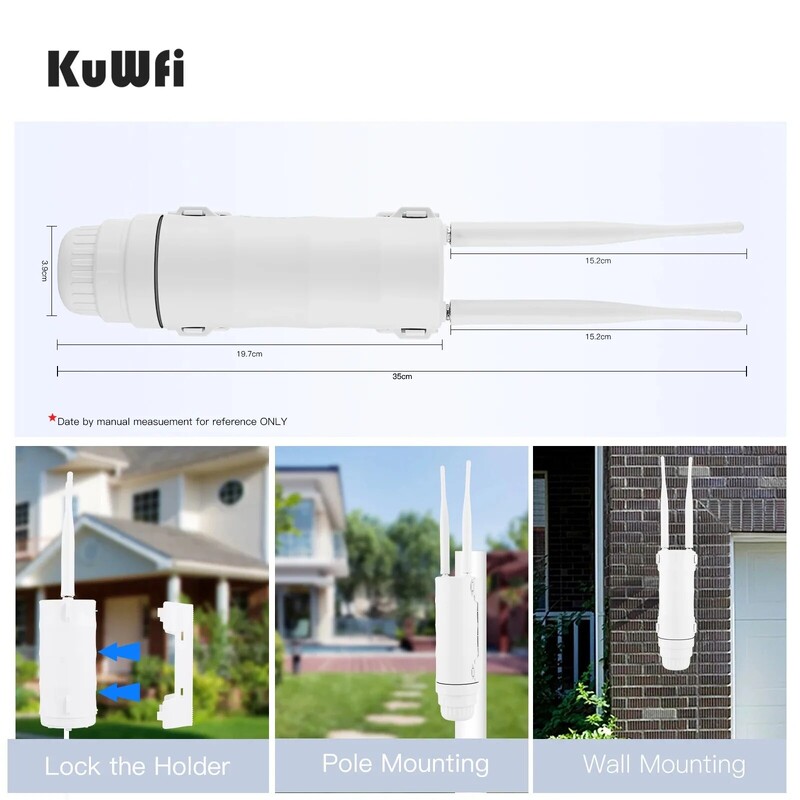 KuWFi 4G Outdoor WIFI Router 150Mbps Αδιάβροχος δρομολογητής κάρτας SIM 4G ευρείας εμβέλειας Ασύρματο Hotspot Internet Υποστήριξη Wifi 64 Χρήστες