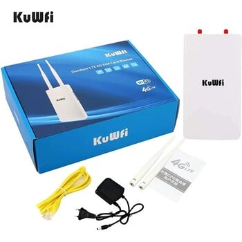 KuWFi Outdoor 4G CPE Wifi рутер 150Mbps безжичен Wifi рутер със слот за SIM карта за всякакви метеорологични условия Wifi Booster Extender за IP камера