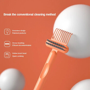 1 τεμ. Comb Cleaner Delicate Cleaning Hair Brush Comb Cleaning Tools Handle Embeded Tool 2 in1 airbag-comb Cleaner Edge Brush