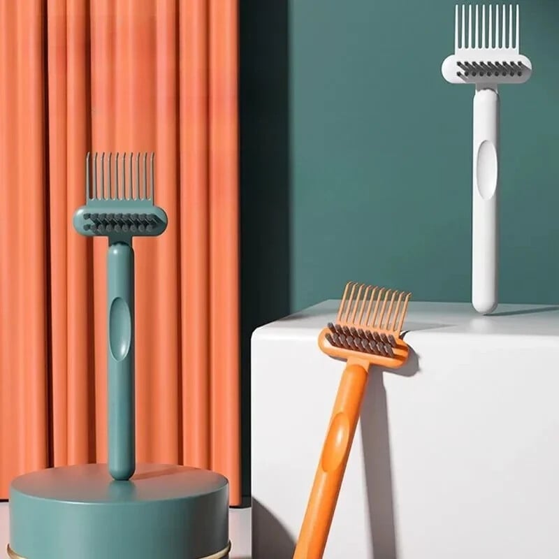 1 buc. Pieptene de curățat Perie de păr pentru curățare delicată Pieptene Instrumente de curățare Instrument încorporat mâner 2 în 1 Airbag-pieptene de curățat Perie pentru margini