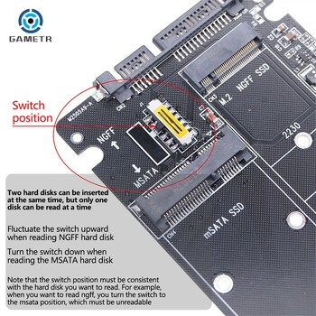 SATA 60Gbps към M2 NGFF SATA SSD MSATA SSD адаптер MSATA към SATA M.2 NGFF към SATA Адаптерна платка за твърд диск