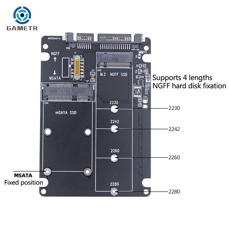 SATA 60 Gbps - M2 NGFF SATA SSD MSATA SSD adapter MSATA - SATA M.2 NGFF - SATA merevlemez adapterkártya