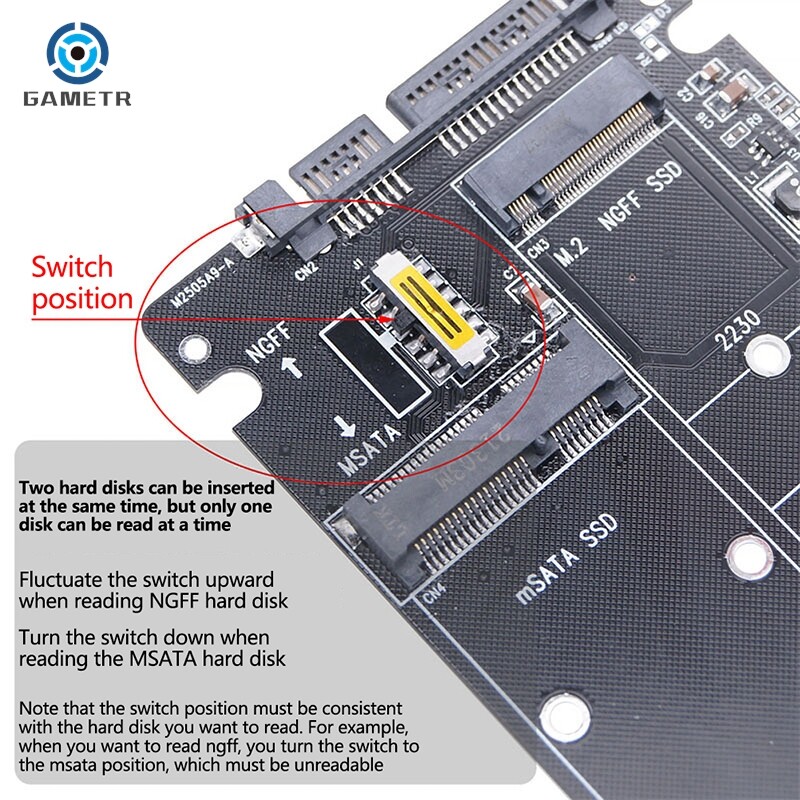 SATA 60 Gbps - M2 NGFF SATA SSD MSATA SSD adapter MSATA - SATA M.2 NGFF - SATA merevlemez adapterkártya