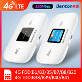 Benton WiFI 4G LTE router hordozható feloldó 4G vezeték nélküli router SIM-kártya nyílással kültéri hotspot 150Mbps zsebes WiFi jelismétlő
