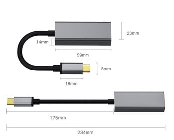 USB C 100/1000Mbps Ethernet адаптер Type-C към RJ45 LAN Стабилна външна мрежова карта за лаптоп PC Мобилни телефони Таблет