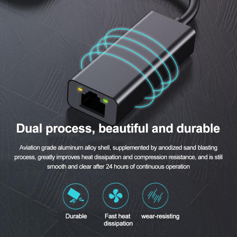 USB C 100/1000 Mbps Etherneti adapter Type-C to RJ45 LAN stabiilne väline võrgukaart sülearvutitele mobiiltelefonidele tahvelarvutitele