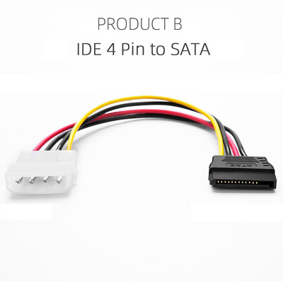 IDE Molex 4 pin σε SATA 2 Καλώδιο προσαρμογέα ρεύματος σειριακού σκληρού δίσκου Σύνδεση σκληρού δίσκου Αρσενικό σε θηλυκό Καλώδιο επέκτασης Molex SATA