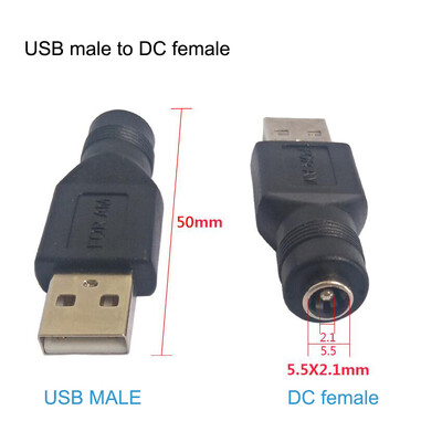Nuolatinės srovės maitinimo lizdas 5,5 * 2,1 mm Į USB 2.0 Vyriškas mirco tipo c kištukas Female lizdas 5 V jungties keitiklio adapteris nešiojamam kompiuteriui