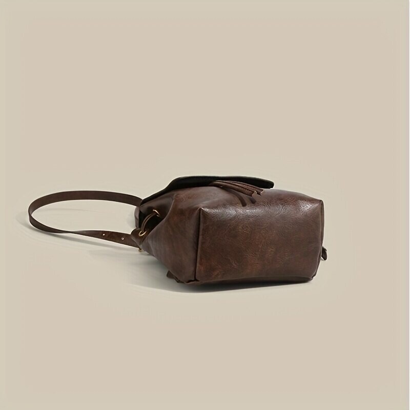 Kis, húzózsinóros hajtókás hátizsák női mini PU bőr texturált iskolai hátizsák Divat utazási ingázó táska lányok bakzsákok