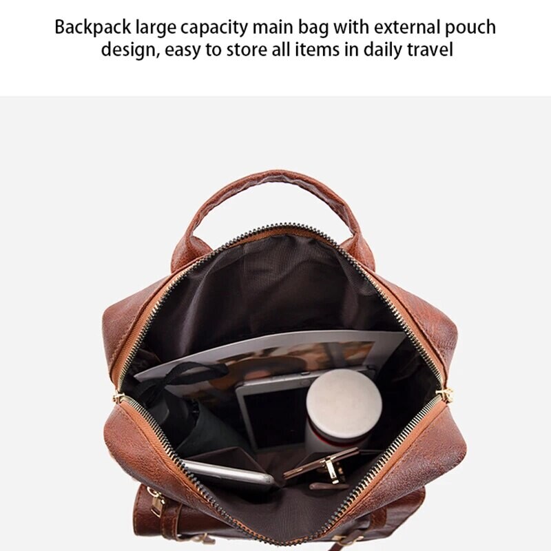 Vintage női táska nagy kapacitású bőr napi ingázási utazás Női hátizsák vásárlás