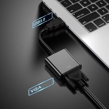 USB 3.0 към VGA преходен кабел Преобразувател мъжки към женски USB 3.0 към VGA преходен преобразувател за компютър HDTV компютър проектор телевизор