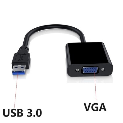 USB 3.0 į VGA adapterio kabelio keitiklis iš USB 3.0 į VGA adapterį, skirtą asmeniniam kompiuteriui HDTV Kompiuterinis projektorius TV