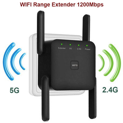 5 Ghz WiFi paplašinātājs liela diapazona bezvadu WIFI pastiprinātājs AC1200 adapteris 1200Mbps Wi-Fi pastiprinātājs 802.11N Wi-Fi signāla atkārtotājs