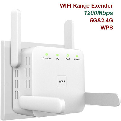 5 Ghz WiFi bővítő nagy hatótávolságú vezeték nélküli WIFI Booster AC1200 adapter 1200Mbps Wi-Fi erősítő 802.11N Wi Fi jelismétlő