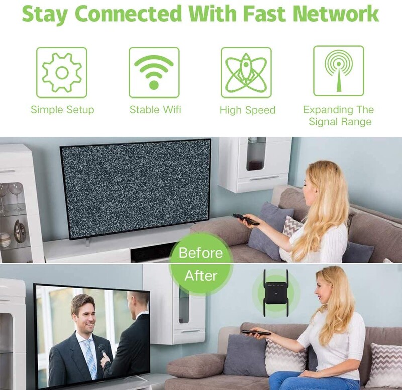 5 Ghz WiFi bővítő nagy hatótávolságú vezeték nélküli WIFI Booster AC1200 adapter 1200Mbps Wi-Fi erősítő 802.11N Wi Fi jelismétlő