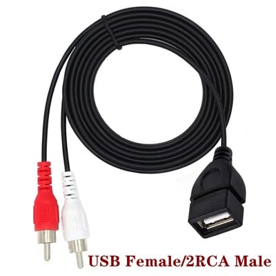 Conexiune USB mascul femela la 3 RCA Adaptor femela Convertor audio Cablu AV video Cablu USB la 2 RCA pentru cablu TV HDTV TV