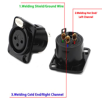 1/2/5Pcs XLR 3pin мъжки женски панел Аудио микрофон Миксер Щепсел жак Конектор YS145 YS146 Мъжки Женски 3-ядрен XLR метален контакт