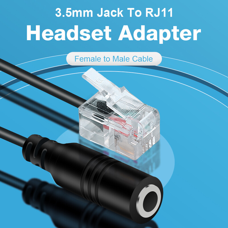 Cablu adaptor audio de 3,5 mm 3,5 mufă mamă la RJ11 masculin pentru căști pentru computer, telefon, căști pentru smartphone, adaptor pentru telefon, convertor