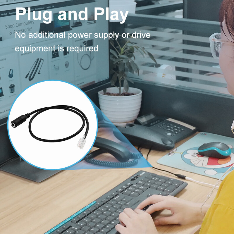 Cablu adaptor audio de 3,5 mm 3,5 mufă mamă la RJ11 masculin pentru căști pentru computer, telefon, căști pentru smartphone, adaptor pentru telefon, convertor