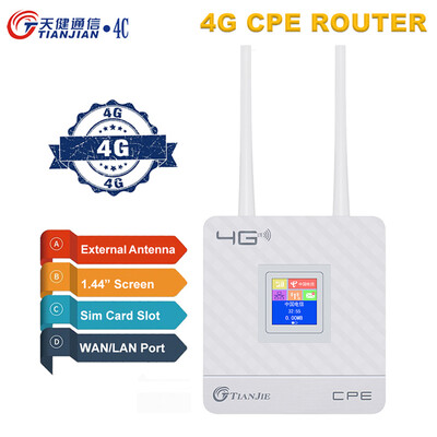 TIANJIE 150Mbps 4G WiFi-ruuter lukustamata SIM-kaardi traadita modem väline antenni leviala WAN LAN lairibaadapter IP-kaamera jaoks