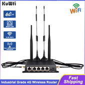 Router KuWFi 150Mbps 4G LTE Router WiFi fără fir 4 buc Antene detașabile cu port WAN LAN RJ45 Mod repetor AP Slot pentru cartelă SIM