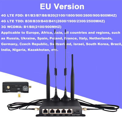 Router KuWFi 150Mbps 4G LTE Router WiFi fără fir 4 buc Antene detașabile cu port WAN LAN RJ45 Mod repetor AP Slot pentru cartelă SIM