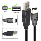 Firewire IEEE 1394 6 kontaktu vīrs uz USB 2.0 A vīrišķā adaptera pārveidotāja kabeļa vads 1,2 m 1,8 m/3 m/5 m kabelis