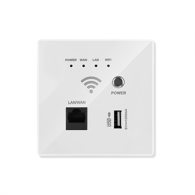 220V Smart Wireless Panel AP 300Mbps Access Point WiFi Repeater Wifi Extender Wall Embedded Router Panel usb socket rj45