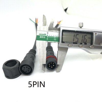 1 set/lot negru 2 3 4 5 pini cablu conector impermeabil mufă masculin și mufă femelă pentru benzi de lumină LED cu cablu de 40 cm lungime