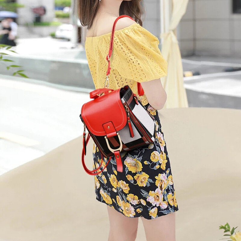 Nouă geantă de umăr în carouri ocazional, cu cusături la modă, pachet de spate, marcă, genți pentru femei, genți crossbody, genți de mână din piele pentru femei