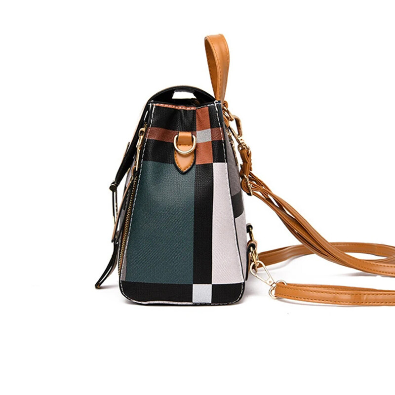 Nouă geantă de umăr în carouri ocazional, cu cusături la modă, pachet de spate, marcă, genți pentru femei, genți crossbody, genți de mână din piele pentru femei