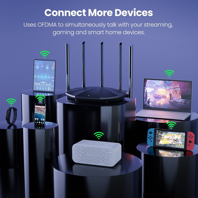 Tenda WIFI6 Router AX1500 Gigabit Wireless Router Pojačalo signala 2.4G 5GHz Beamforming Parental Control Guest Network Repeater