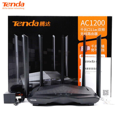 Router WiFi Tenda AC11 Gigabit AC1200 Dual Band 2.4G 5GHz MU-MIMO Smart App Control Management W/5 antene Amplificator de semnal