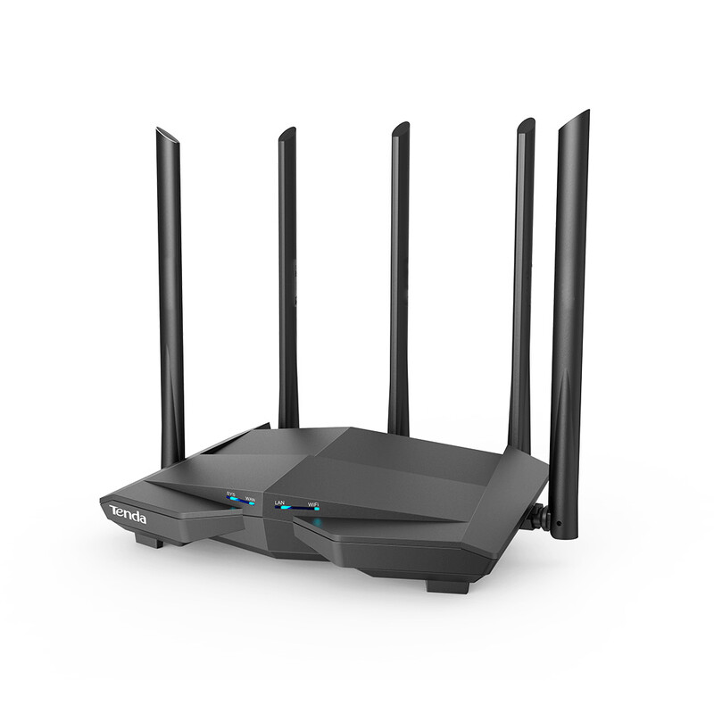 Router WiFi Tenda AC11 Gigabit AC1200 Dual Band 2.4G 5GHz MU-MIMO Smart App Control Management W/5 antene Amplificator de semnal