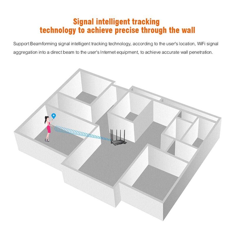 Router WiFi Tenda AC11 Gigabit AC1200 Dual Band 2.4G 5GHz MU-MIMO Smart App Control Management W/5 antene Amplificator de semnal