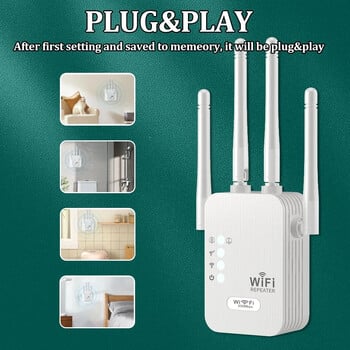 2.4G WiFi ретранслатор 2LAN 300Mbps ретранслатор на усилвател на сигнала wifi усилвател ретранслатор на обхват безжична точка за достъп AP