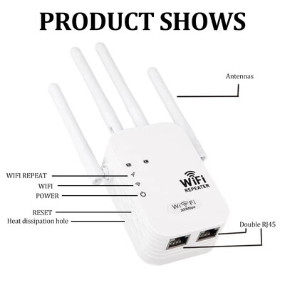 2.4G WiFi atkārtotājs 2LAN 300Mbps signāla pastiprinātāja wifi pastiprinātāja diapazona atkārtotājs bezvadu piekļuves punkts AP