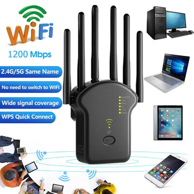 1200Mbps vezeték nélküli WiFi átjátszó WiFi jelátjátszó kétsávos 2,4G 5G WiFi bővítő antenna hálózati erősítő WPS útválasztó