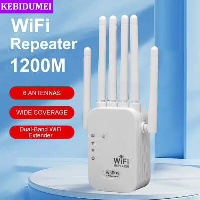 1200Mbps traadita WiFi-repeater 2,4G 5G kaheribaline WiFi-ruuter WiFi signaalilaiendi pikamaa WiFi-võimendi WIFI-võimendi