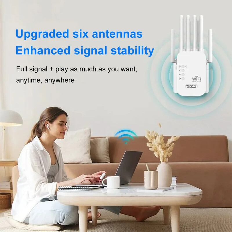 1200Mbps bezvadu WiFi atkārtotājs 2.4G 5G divjoslu WiFi maršrutētājs WiFi signāla paplašinātājs liela diapazona WiFi pastiprinātājs WIFI pastiprinātājs