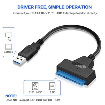 1/2/3PCS 3.0 2.0 SATA до 6 Gbps 3 кабела Поддръжка на адаптер Sata към USB 3.0 2,5-инчов външен HDD SSD твърд диск 22 Pin Sata III