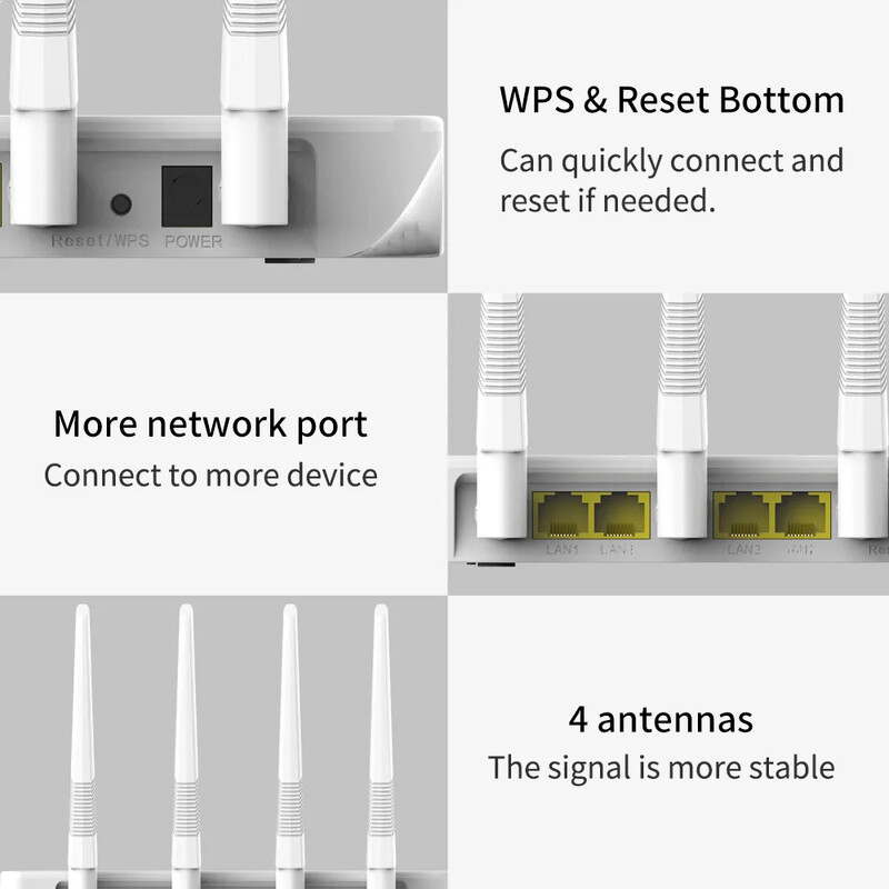 PIXLINK WR21Q WIFI maršrutētāja diapazona atkārtotājs 802.11 B /g/n 2.4G 300Mbps 4 antenu maršrutētāju atkārtotājs