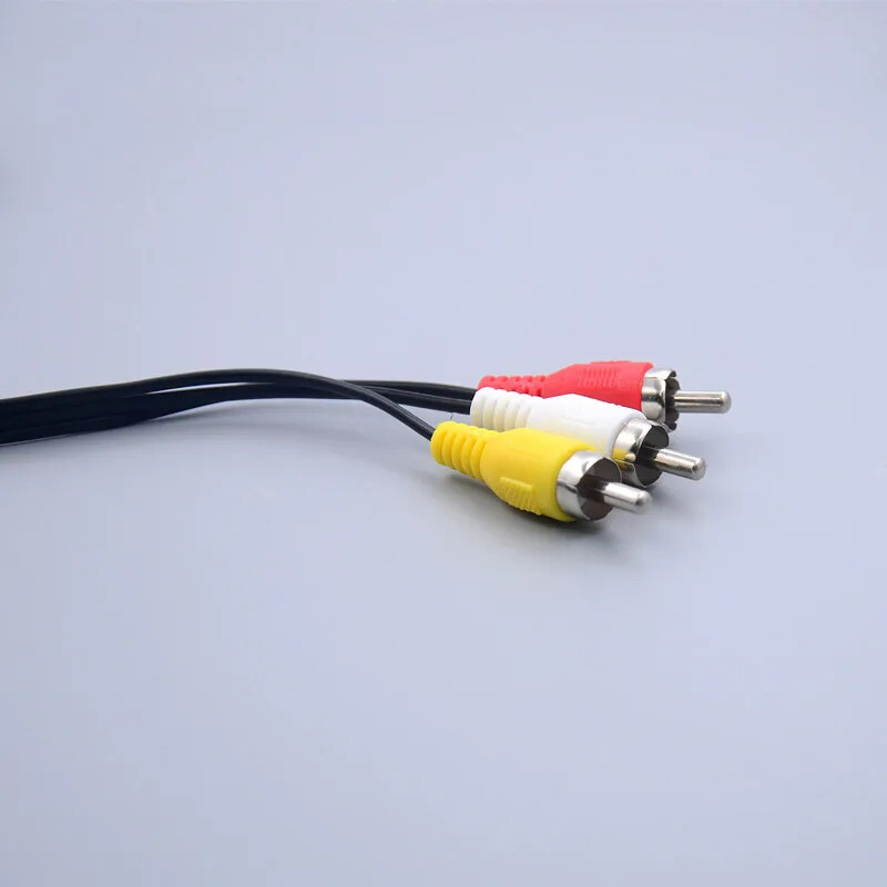 Adaptér 3,5 mm jack samec na 3 RCA samec, 65 cm, 1 m, 1,5 m, vysoko kvalitný audio video AV kábel s 3,5 mm jack konektorom (samec) a 3,5 mm jack konektorom (samec).